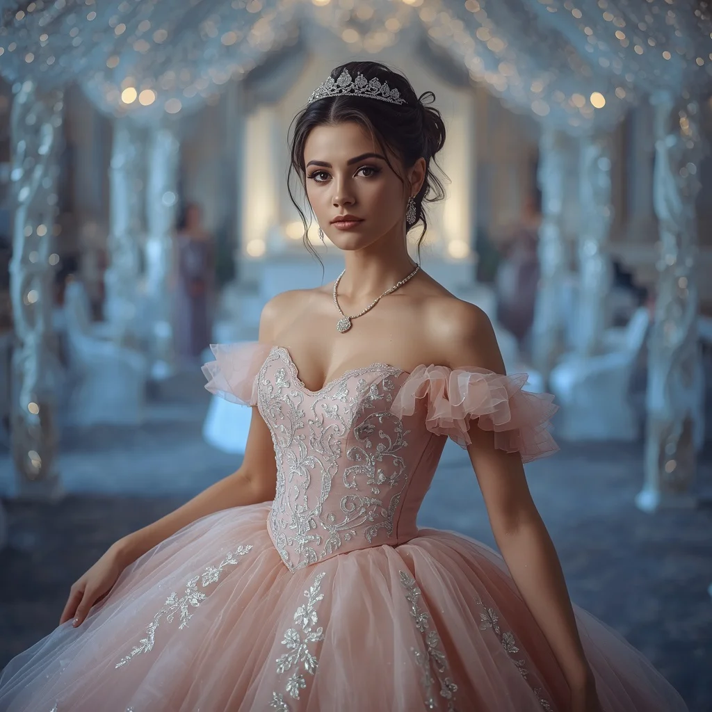 Enchanted Evening Ball: A Dreamy Tulle Ball Gown — AI image prompt